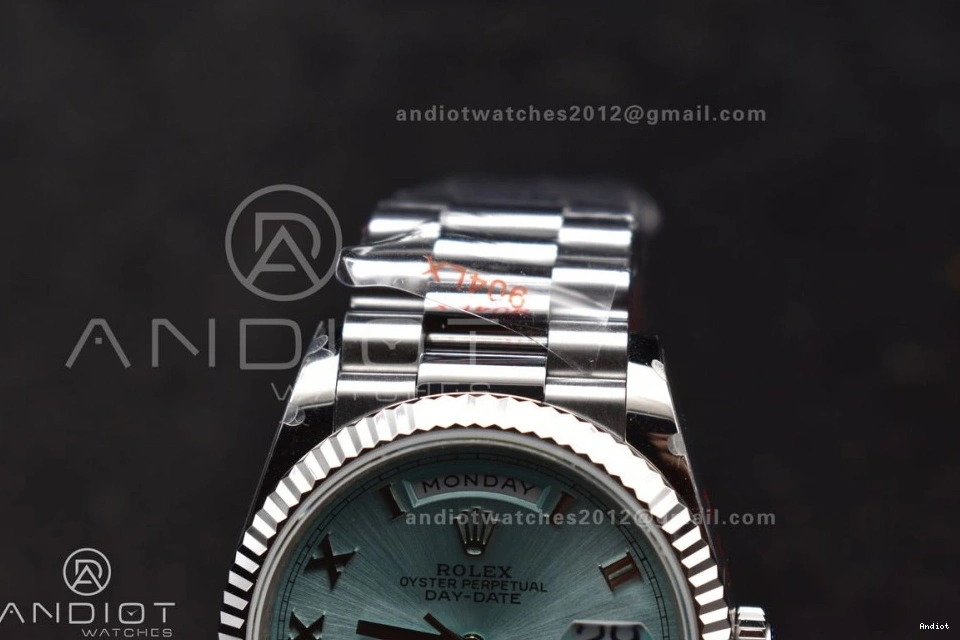 President Best vr3255 Steel (Gain Bracelet Blue SS Dial DayDate 904L Roman 36 on Weight) V5 QF Edition Light 0427